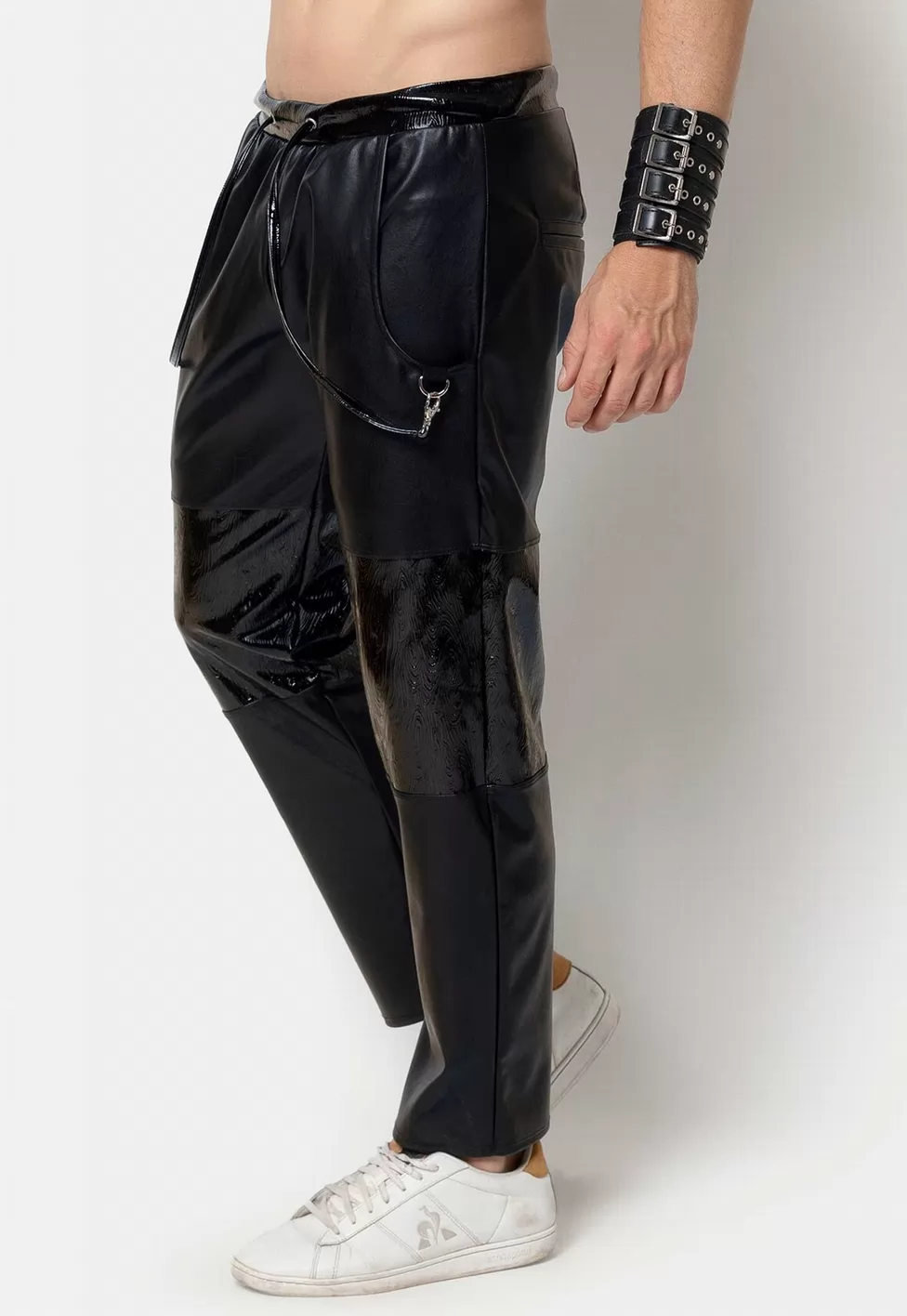 Jensen pantalon faux cuir coupe large