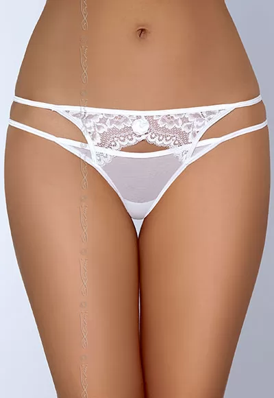 Angelic white lace and tulle thong
