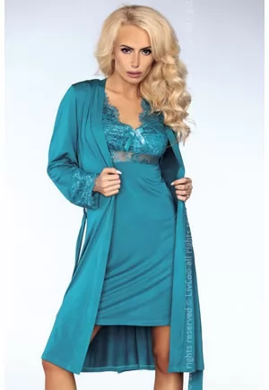 Beautiful blue lace Robe and belt