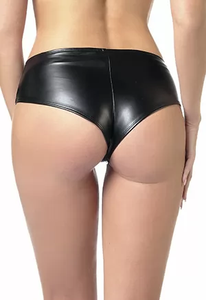This black faux leather shorty is an essential to your collection! Beatrice will enhance your buttocks. The fabric is stretchy for a better fit. Wear it with Beatrice dress or S bra.  Beatrice black faux leather shorty belongs to Tome 15.2 by Patrice Catanzaro.  Fabric : Faux Leather. Composition : 60% Polyurethane 40% Polyeste 1 piece. Made in Fra...
