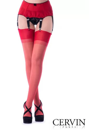 Cervin Capri 15 denier red nylon stockings