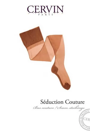 Seduction Couture Seam Nylon Stockings, colour Tan. Seduction as a second skin, these 100% Nylons are authentic 3 thread Edwardian Seam Stockings and will take you back to the atmosphere of the 1940’s and 50’s. Put on CERVIN Paris Séduction Couture Seam Nylon Stockings and be part of a vintage luxury world with a trendy look.  Authentic 3 thread...