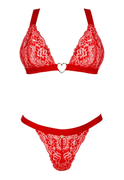 Do you want to create an extraordinary ambience during a romantic rendez vous ? Are you looking for tasteful lingerie that combines comfort and sexy design ?  You will definitely love the red Elianes lingerie set! Just look how the metal elements perfectly match the floral pattern and wide straps ensure a high level of comfort. See for yourself that...