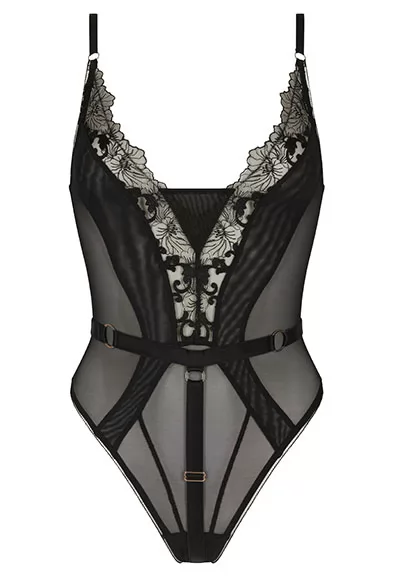 Elvis mesh bodysuit in black color belongs to the SCANDALEUSE collection, by Impudique brand.  Manufactured in French workshops, signed by the renowned Maison Catanzaro, available in size S to 2XL. Brand IMPUDIQUE, Collection Scandaleuse, Reference Iscbelvi127 1 piece.  Luxury lingerie born of technical prowess, French know-how, in French workshops,...