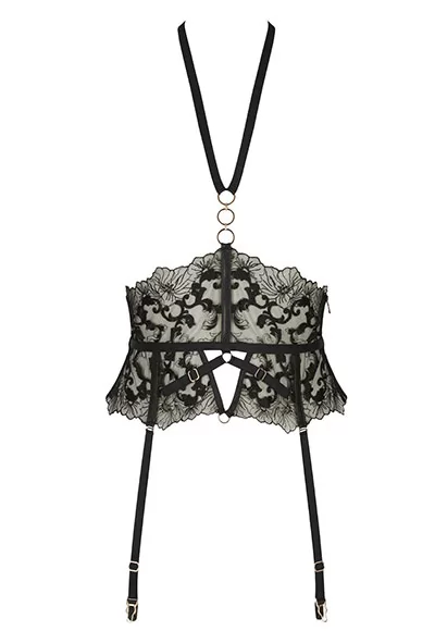 Fallon tulle suspender in black color belongs to the SCANDALEUSE collection, by Impudique brand.  Manufactured in French workshops, signed by the renowned Maison Catanzaro, available in size S to 2XL. Brand IMPUDIQUE, Collection Scandaleuse, Reference Isc5fall129 1 piece.  Luxury lingerie born of technical prowess, French know-how, in French workshops,...