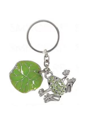 Frog and nenuphar keyring