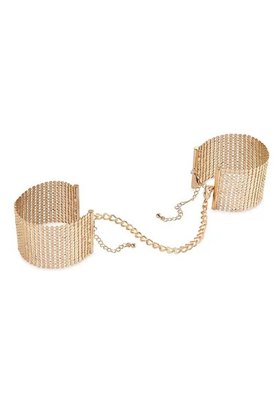 Gold metallic mesh handcuffs