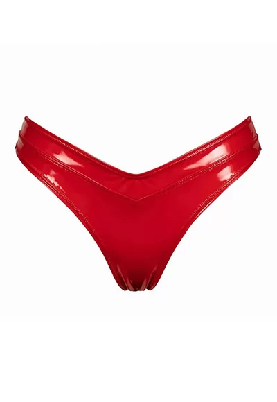 Jade red vinyl Thong