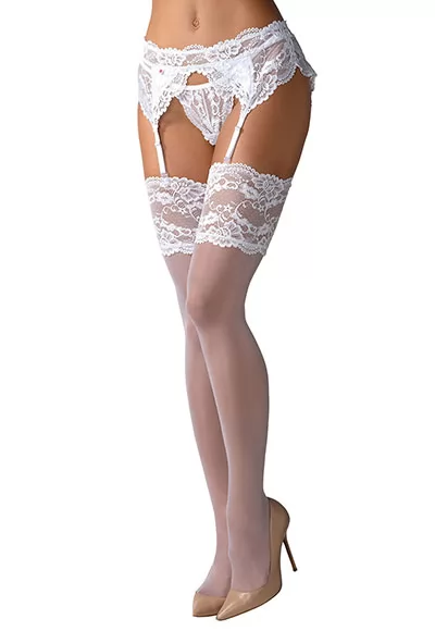 Lace Top Stockings White 810