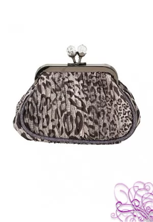 Leopard makeup bag with jewel closure 15cm