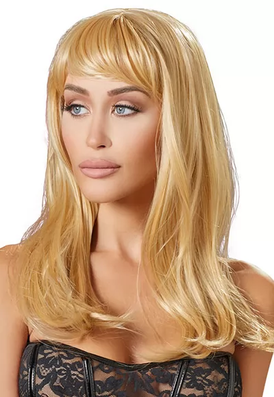 Turn yourself into an irresistible hot gal with this realistic-looking blonde wig. It can be done as quick as a flash with this sexy wig. Carefully knotted, high-quality! The wig can be adjusted for a non-slip fit. Important: do not use curling tongs or straighteners on the wig. Please use a special wig shampoo on the wig. Approx. 45 cm long. 100% ...