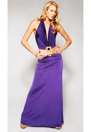 Long purple evening dress