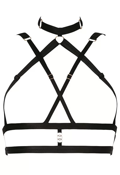 The luxurious Sergei Harness Top hugs the shapes by marking the waist and highlighting the chest. It hangs in the back via three clips signed Impudique fully adjustable.  The luxurious Sergei Harness consists of two pieces sold separately. Coordinate the luxurious Serguei Harness bra with the matching Serguei bottom, sold separately.  The luxurious...