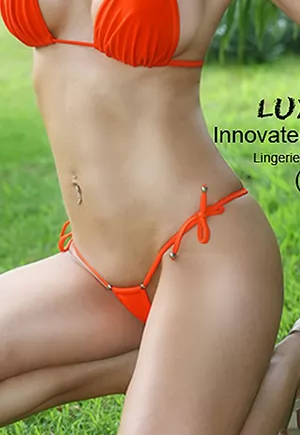 Luxury Luxxa Ibiza Orange Swimsuit Micro Thong