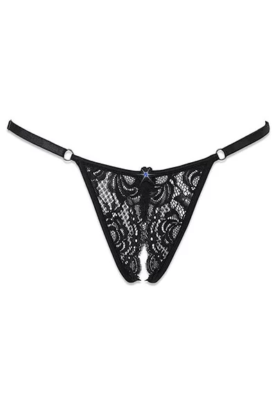 Idylle split Thong blue rhinestone