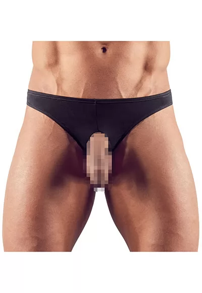 For guys who love to show off! Put the best asset in the limelight with this string. This string lifts the penis and testicles thanks to the two tight openings (diameters 2.5 and 3.5 cm) what an amazing feeling! Very stretchy quality! 85% polyamide, 15% spandex. 1 piece.