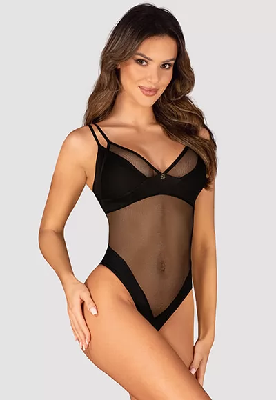 Do you want time to stop and your other half's heart to beat faster as soon as they look at you? Put on a Nesari bodysuit that combines elegance and a sensual character.  Fine mesh and smooth black fabric ensure comfort and a perfect fit. Double straps will temptingly accentuate the bust, and the open cut will add a bit of spice.  Find out more details...
