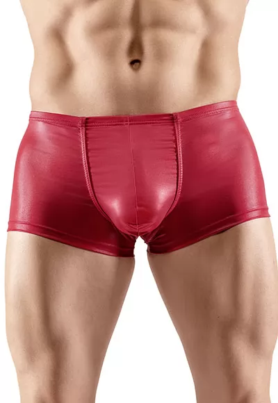 Red shiny boxer shorts for men