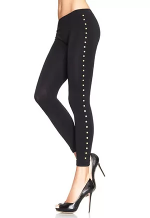 Seamless leggings with gold studded side