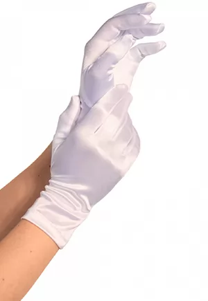Wrist Length Satin Gloves. Fabric: 90% Polyamide, Nylon 10% Spandex. Color : white. Legavenue 2B Wrist Length Satin Gloves. 1 pair
