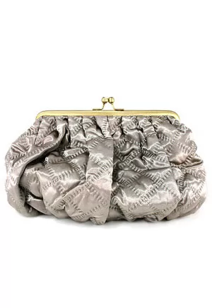 Silver quilted toiletry bag 21cm