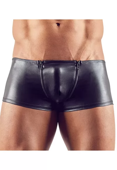 Wetlook Mens Boxer two zips