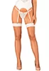 Beige stockings white garter S814