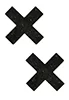 Black glitter nipple stickers cross shape X