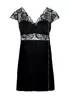 Black lace chemise with small sleeves