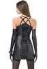 Rosa wetlook lace up corset dress