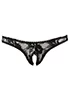 Crotchless Thong black lace