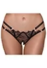 Double strap rhinestone crotchless Thong