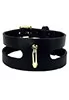 Elf Zhou Cut out Choker Black Leather