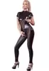 False leather openings transparent Catsuit