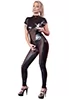 False leather openings transparent Catsuit