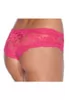 Pink lace crotcheless panties