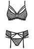 Lace lingerie garter set 3 pcs Black 818