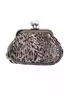 Leopard makeup bag with jewel closure 15cm