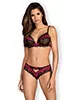 Lingerie lace set 2 pcs Tulia Black Fuchsia