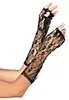 Long mittens black lace gloves