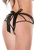 Luxury knot satin bow crotchless brief