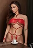 Elixir red harness nude Bodysuit veils