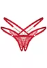 Matildea open crotch red thong