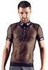 Mens net and wetlook polo shirt