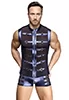 Metallic blue sleeveless tee shirt