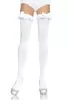 Opaque white stockings satin bow