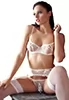 Open white lingerie suspenders 3 pieces