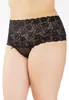 Plus size High waist black lace thong