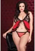 Plus size red open Babydoll and thong