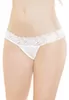 Plus size scalloped lace white thong